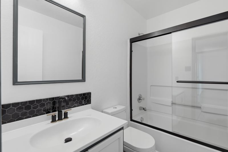 Primary bath with glass shower