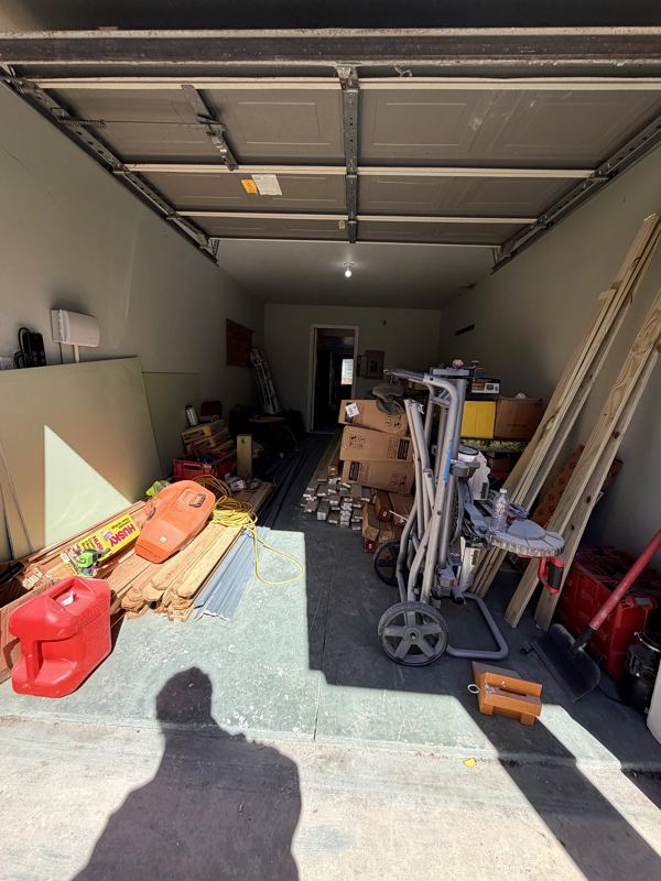 Garage cleared during the build