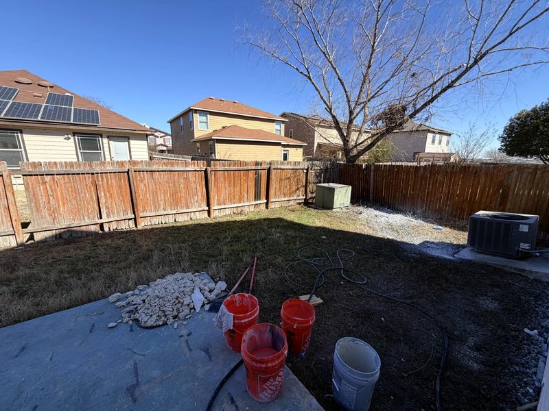 Yard cleared before landscaping